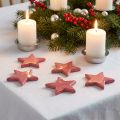 Décoration étoiles en bois Décoration de Noël étoiles rose brillant Ø5cm 8 pcs | Floristik24.be