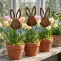 Bouchon de fleur décoration lapin rouille 7,5cm×11,5cm 6 pcs | Floristik24.be