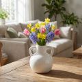 Vase en céramique vase blanc à 2 anses en céramique Ø7cm H11.5cm | Floristik24.be