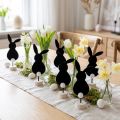 Déco de table Petits lapins de Pâques Feutre noir 19cm 12pcs | Floristik24.be