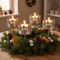 Bougeoir argent antique photophore Ø5cm H10cm 4 pcs | Floristik24.be