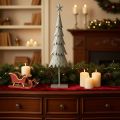 Sapin de Noël décoratif sur pied avec étoile, décoration de table festive, 74 cm | Floristik24.be
