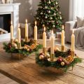 Bougie anneau tige bougies bougeoir or Ø23cm H11cm 2pcs | Floristik24.be