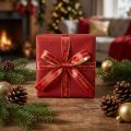 Ruban de Noël Ruban Joyeux Noël Rouge Or 10mm 20m | Floristik24.be
