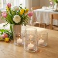 Bougeoir lanterne en verre transparent Ø9,5cm H9cm 6pcs | Floristik24.be
