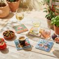 Sous-verres pour verres fruits légumes en céramique 10×10cm 4pcs | Floristik24.be