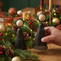Figurine Ange Noël Métal Noir Naturel 15,5cm 2pcs | Floristik24.be