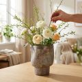 Vase décoratif jardinière en céramique marron métallisé gris bleu 16,5×20,5cm | Floristik24.be