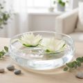 Nénuphar artificiel flottant, décoration de table, blanc crème, Ø 15 cm, lot de 2 | Floristik24.be