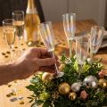 Bouchon de flûte à champagne décoratif pour le réveillon du Nouvel An, argenté, 7,5 cm, longueur 27 cm, 12 pièces | Floristik24.be