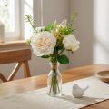 Bouquet de roses artificielles Fleurs en soie crème dans un bouquet | Floristik24.be