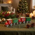 Train de Noël décoration ferroviaire locomotive en bois H7.5cm 4pcs | Floristik24.be