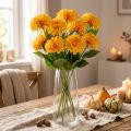 Fleurs artificielles dahlias décoratifs jaune orange artificiel 50cm | Floristik24.be