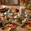 Mini champignons décoratifs en bois à disperser, amanites tue-mouches décoratives, vertes, Ø 2,5 cm, 24 pièces | Floristik24.be