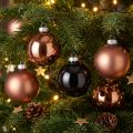 Boules de Noël boules en verre abricot argenté Ø6cm 24 pcs | Floristik24.be