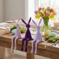 Lapin décoratif de Pâques, floqué lilas, 36 cm, lot de 3 | Floristik24.be