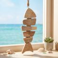 Poisson en bois à suspendre jute maritime naturel 27cmx2cmx10cm | Floristik24.be