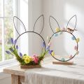 Anneau de décoration lapin métal bois naturel noir Ø20cm 2pcs | Floristik24.be