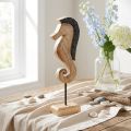 Décoration hippocampe avec perles décoration de table en bois de manguier 28cm | Floristik24.be