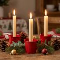 Bougeoir en métal coupe rouge H6cm 6pcs | Floristik24.be