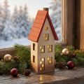 Maison lumineuse de Noël Rouge Pour batterie 8,5×6,5×22 cm | Floristik24.be