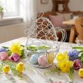 Panier en fil de fer en forme de poule pour les œufs de Pâques. Un ajout charmant à votre décoration de Pâques. 14 cm | Floristik24.be