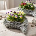 Pot de fleurs décoratif en forme de cœur, blanc, idée de jardinage créative pour la maison et cadeau, film plastique, lot de 4, 15 cm x 23 cm x 5 cm | Floristik24.be