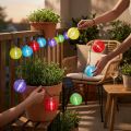 Lanterne solaire chaîne LED colorée 4,5m 10 ampoules blanc froid | Floristik24.be