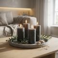 Bougies piliers unies, anthracite, 50 x 100 mm, lot de 4 | Floristik24.be