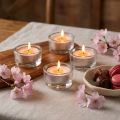 Bougies parfumées chocolat fleur de cerisier, bougies chauffe-plat parfumées Ø3.5cm H1.5cm 18 pièces | Floristik24.be