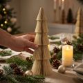 Sapin de Noël en Papier Sapin Petit Crème Doré H30cm | Floristik24.be