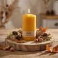 Bougie pilier durable fabriquée à partir de cire naturelle pour une décoration écologique | Floristik24.be