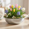 Bol en métal aspect usé bol métal argenté Ø36cm H9,5cm | Floristik24.be