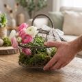 Cœur décoratif en fil de fer à remplir, gris vintage, 14 x 13,5 cm | Floristik24.be