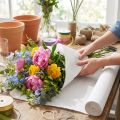 Papier crépon pour fleuriste, blanc, 50 x 250 cm, 5 pièces | Floristik24.be