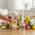 Bougeoir bâton verre photophore Ø5cm H8cm 4 pcs | Floristik24.be
