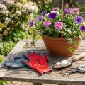 Gants de jardin en nylon Kixx taille 8 rouge, gris | Floristik24.be