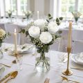 Roses stabilisées moyennes Ø4-4,5cm blanches 8 pcs | Floristik24.be