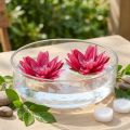 Nénuphar artificiel flottant décoration de table fuchsia Ø15cm 2pcs | Floristik24.be