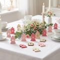 Ange en bois à disperser rose, rose, blanc 4cm 72 pcs | Floristik24.be