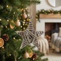 Étoile en bois naturel à suspendre 15 cm – Décoration saisonnière | Floristik24.be
