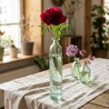 Vase décoratif en forme de bouteille, verre transparent/vert, style rétro, Ø 6,5 cm, H 30 cm | Floristik24.be
