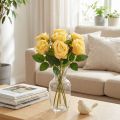 Bouquet de roses (6 pièces) de 44 cm, pour une décoration élégante du salon. | Floristik24.be