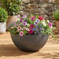 Pot de fleurs bol plastique anthracite Ø40cm H18,5cm | Floristik24.be