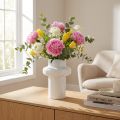 Vase Décoratif Vase Métal Décoration Crème Blanc Ø16.5cm H23.5cm | Floristik24.be