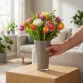 Vase "Fizzy" Ø13,5cm H20cm gris platine 1 pc | Floristik24.be