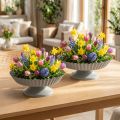 Assiette déco Petit plateau sur pied Métal Gris clair Ø14cm 2pcs | Floristik24.be