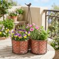 Pot de fleur panier en maille céramique métal marron Ø30cm H11,5cm | Floristik24.be