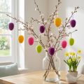Oeufs de Pâques à suspendre floqués 4 couleurs 9,5 cm 8 pcs | Floristik24.be