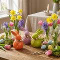 Lapins de Pâques lapins décoratifs en céramique colorés 5,5×6×9,5cm 4 pcs | Floristik24.be